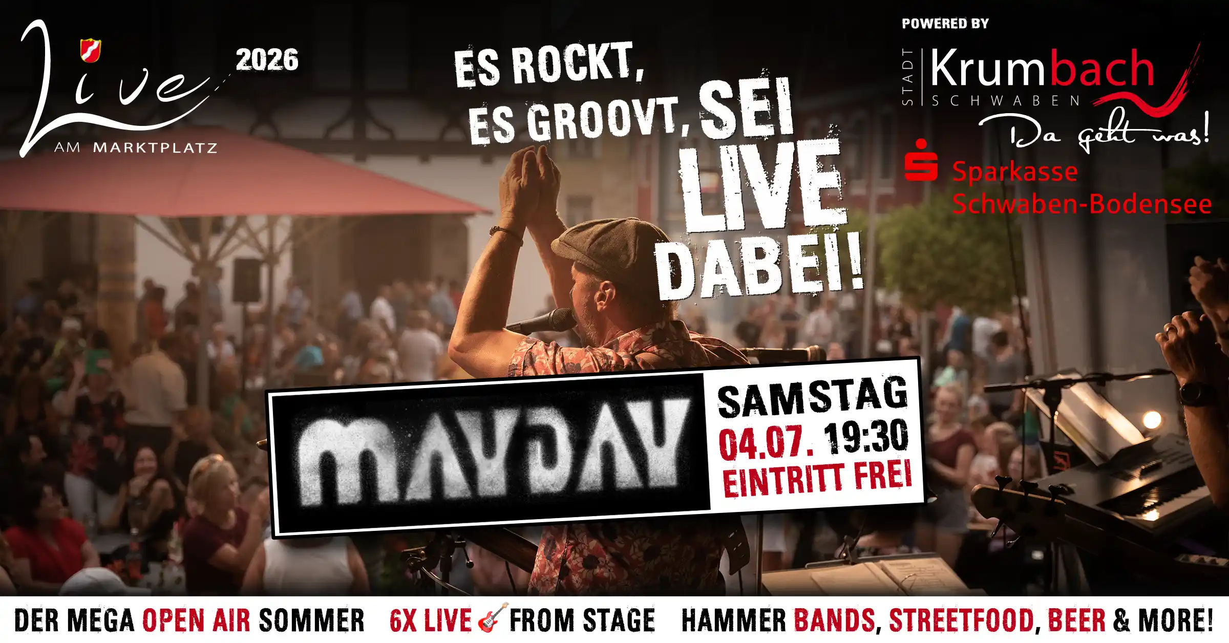 ... zur Bandseite von MAYDAY (MAYDAY spielt bei Live am Marktplatz Open-Air in Krumbach am Samstag 04.07.2026)
